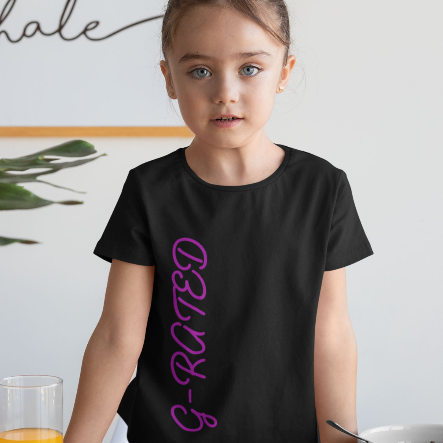 Black Tee - Purple Script